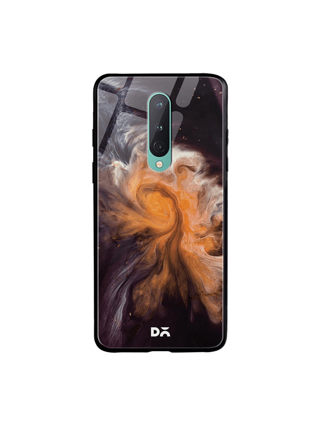 

DailyObjects Black & Orange Marble Galaxy OnePlus 8 Glass Case