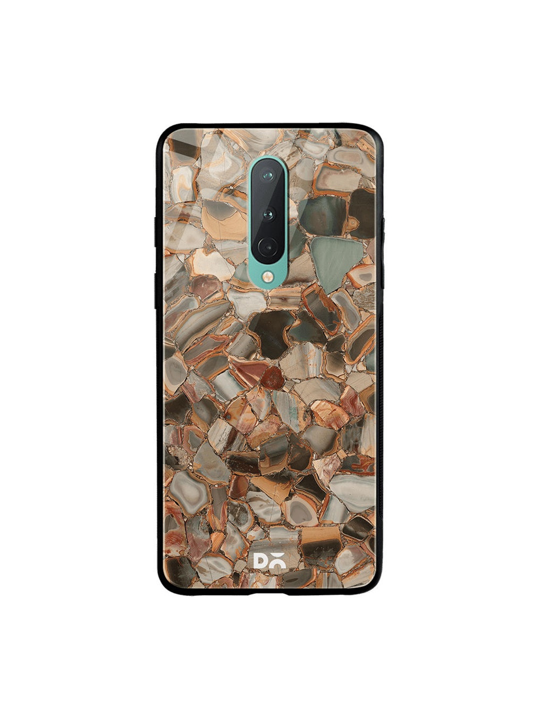 

DailyObjects Brown & Grey Marble Mosaic OnePlus 8 Glass Case