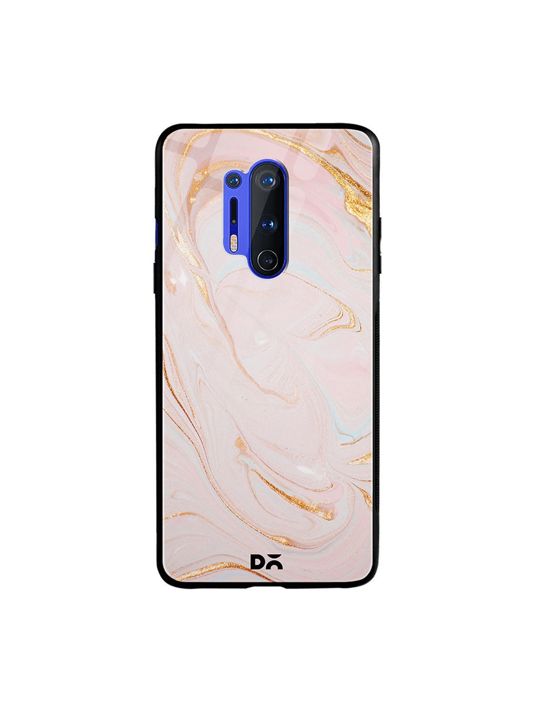

DailyObjects Pink & Gold-Toned Magistic Marble OnePlus 8 Pro Glass Case