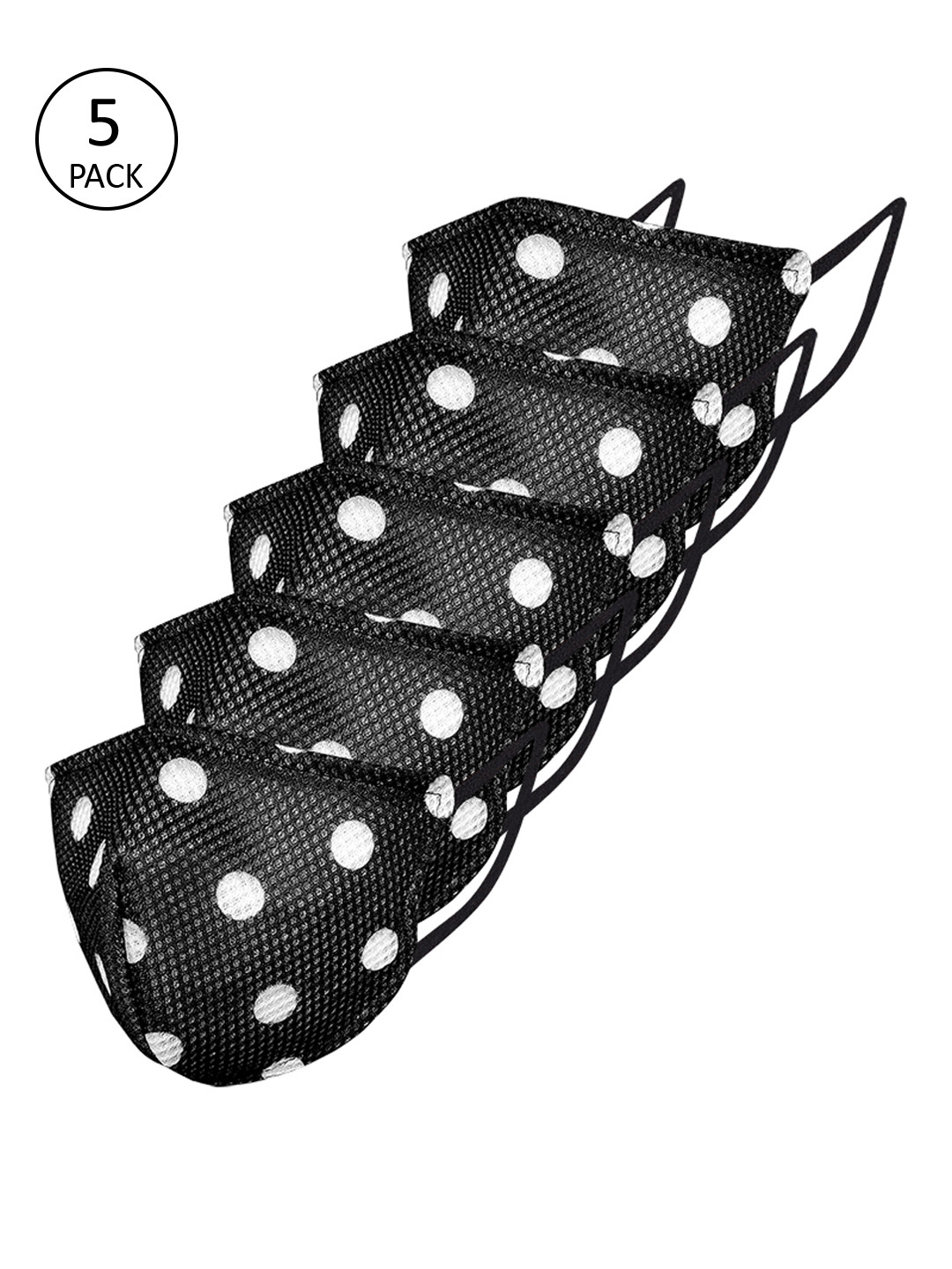 

Ahalyaa Unisex Black & White 5 Pcs 4-Ply Printed Protective Outdoor Masks