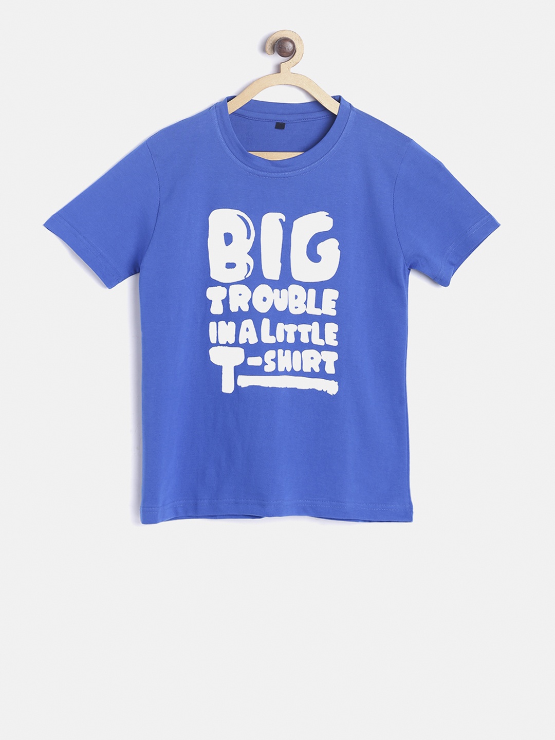 

TINY HUG Boys Blue Printed Round Neck T-shirt