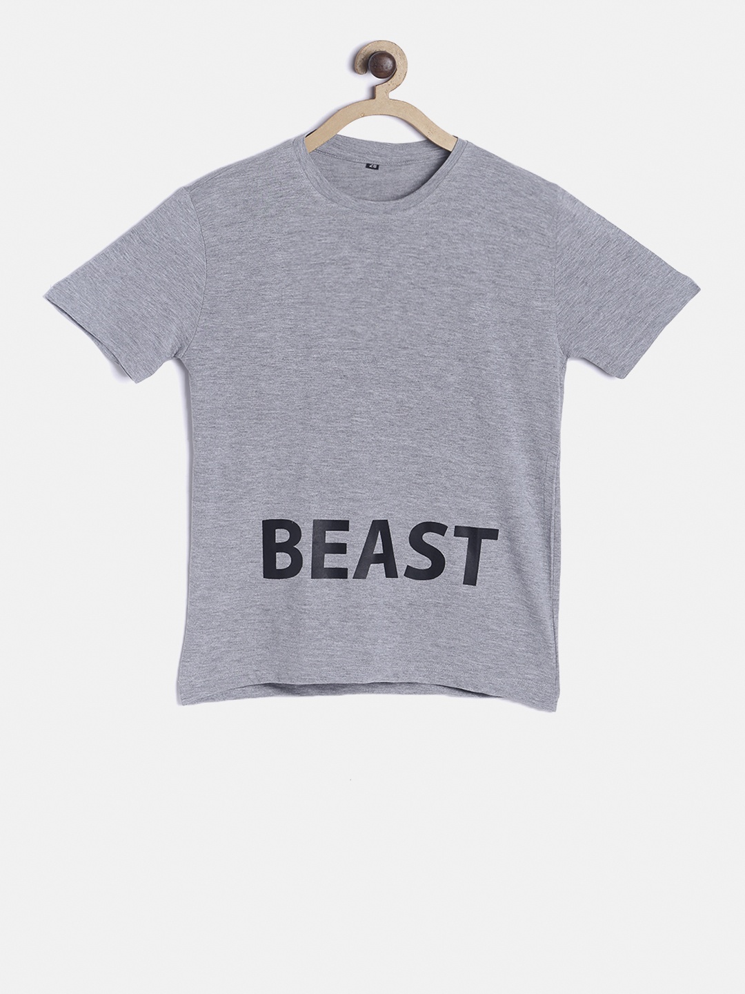 

TINY HUG Boys Grey Printed Round Neck T-shirt