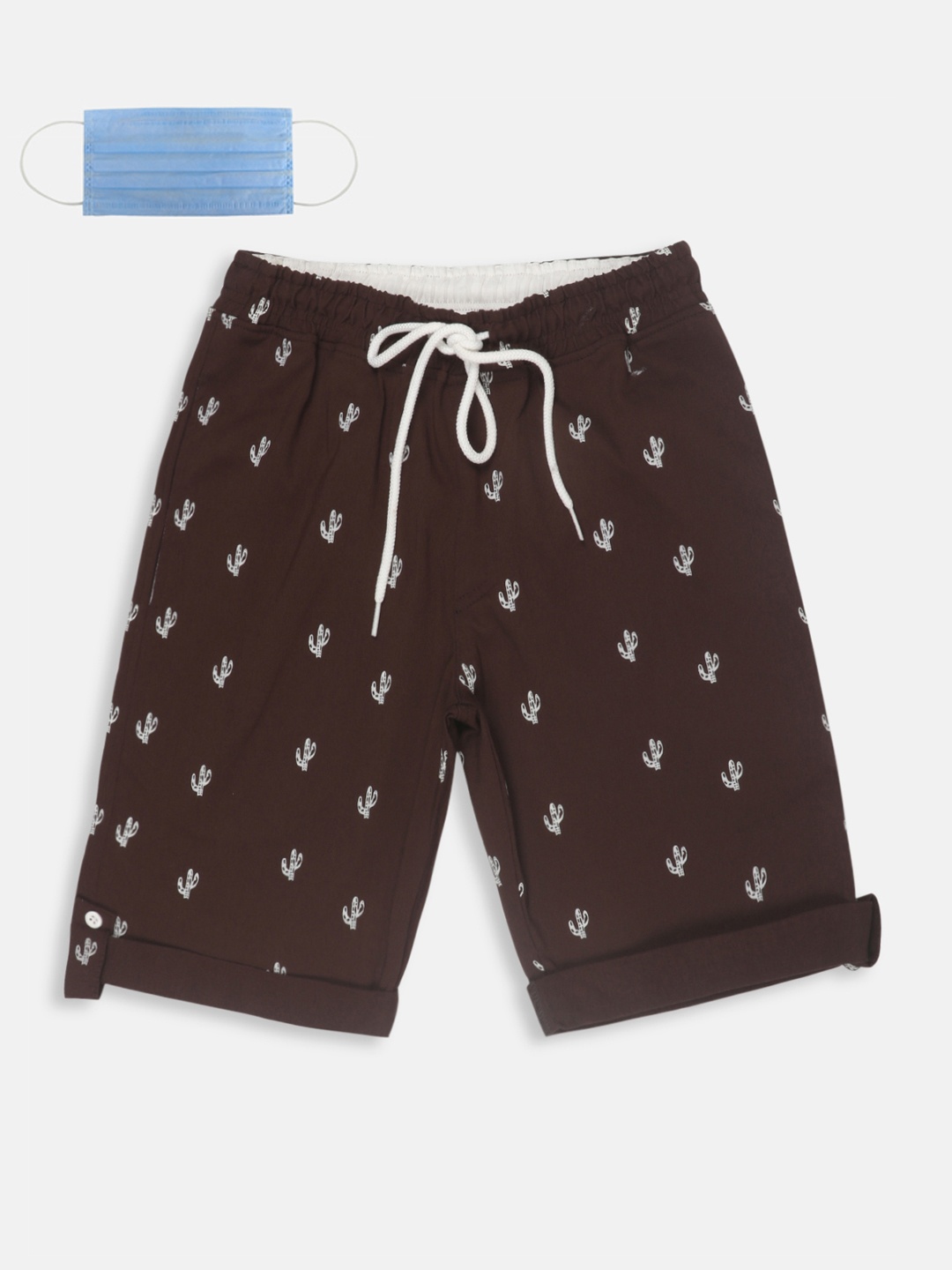 

Lil Tomatoes Boys Brown Printed Regular Fit Regular Shorts