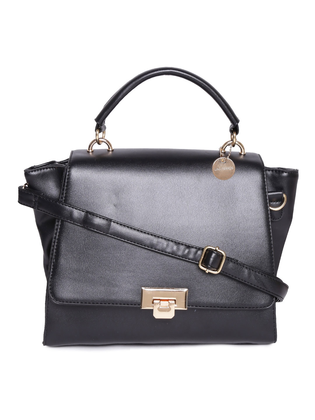 

Lino Perros Black Satchel with Sling Strap