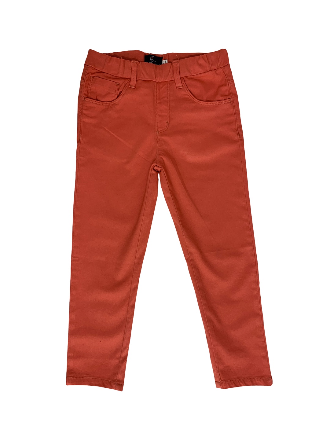 

KiddoPanti Girls Rust Orange Solid Jeggings