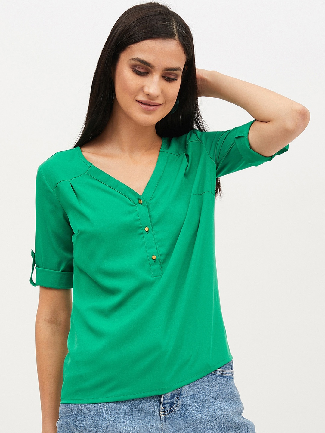 

Harpa Women Green Solid Top