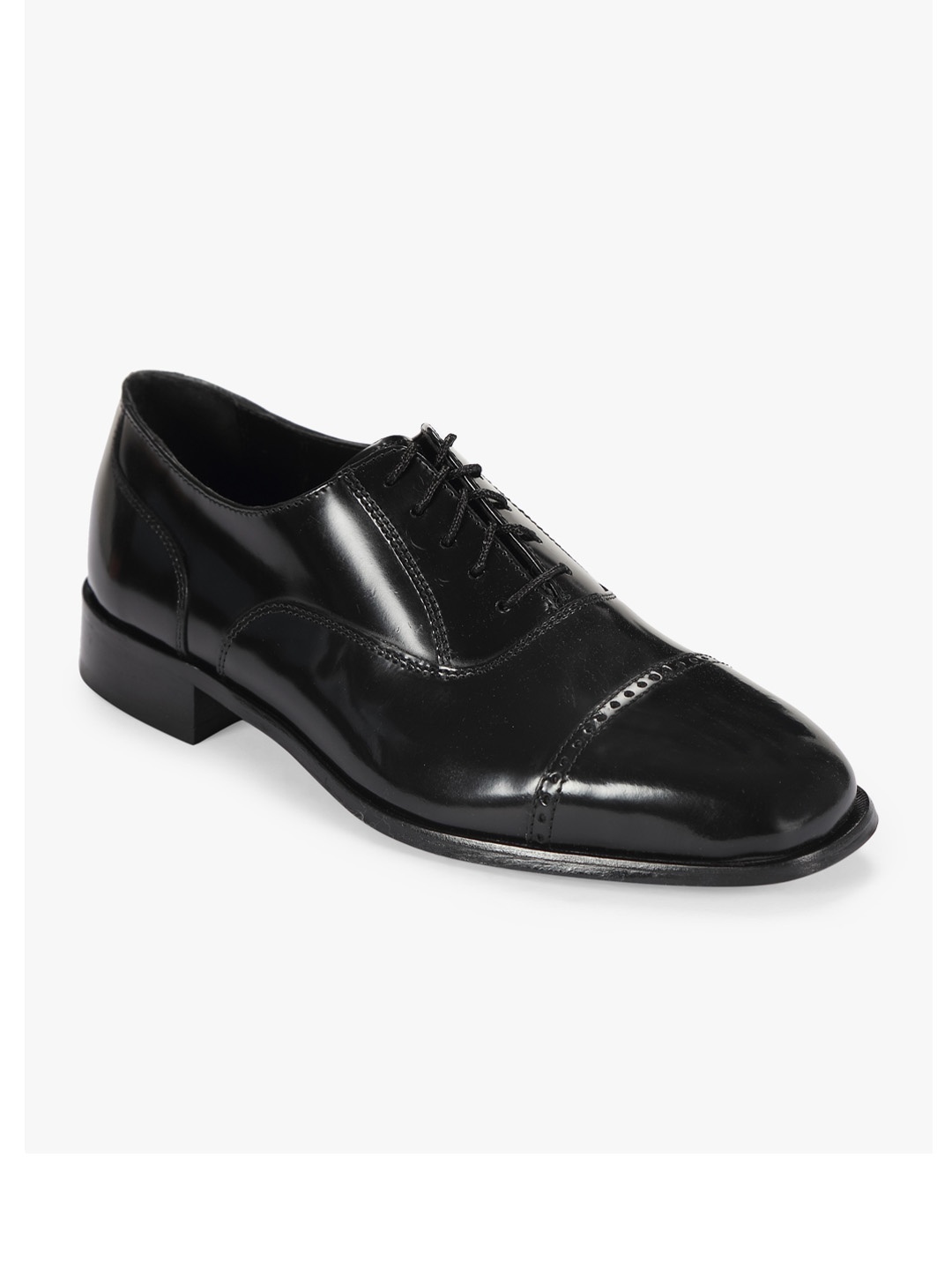 

Florsheim Men Black Solid Leather Formal Oxfords