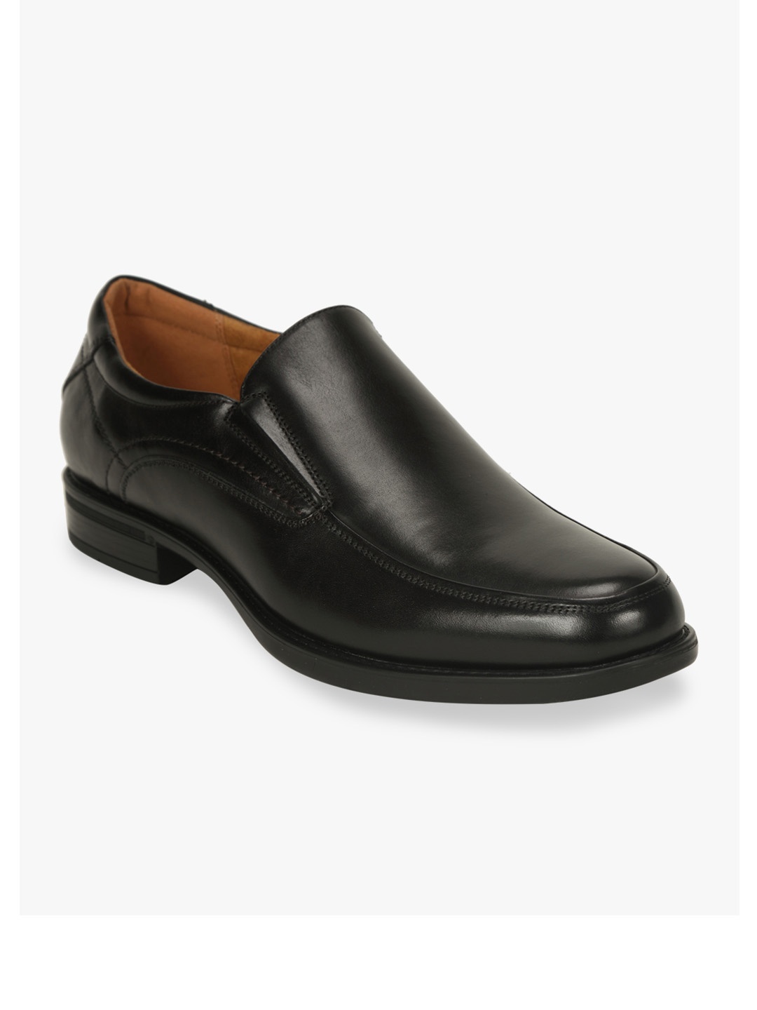 

Florsheim Men Black Solid Leather Formal Slip-Ons