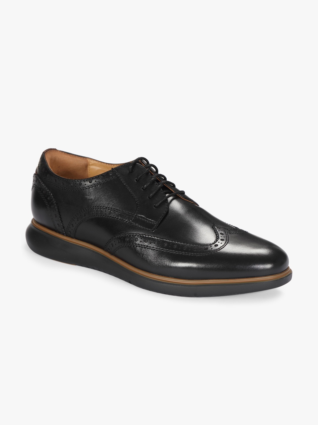 

Florsheim Men Black Leather Semiformal Brogues