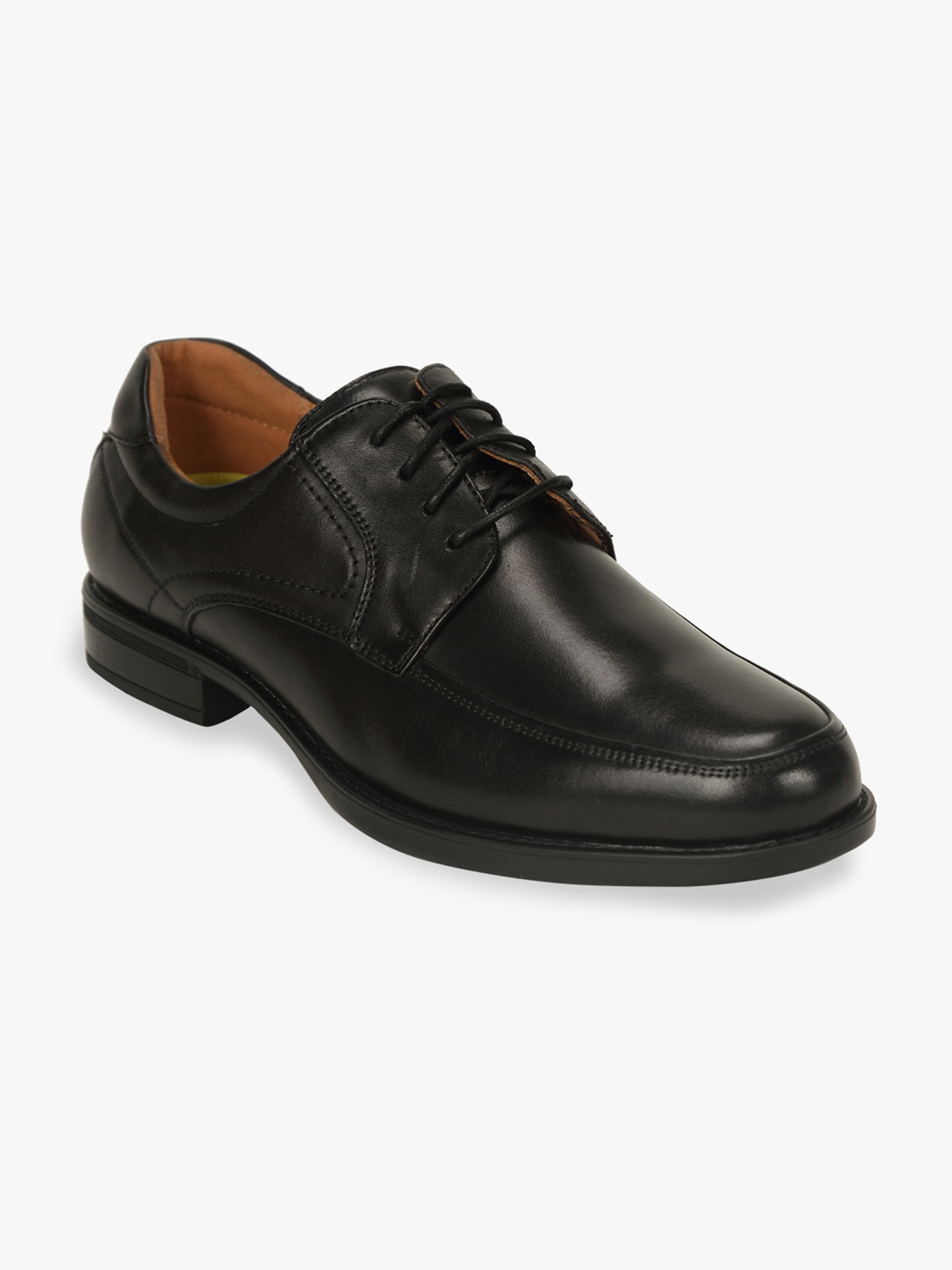 

Florsheim Men Black Solid Leather Formal Derbys