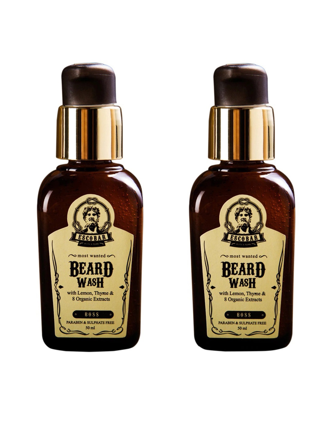 

ESCOBAR Set of 2 Most Wanted Beard Wash 50 ml Each, Off white