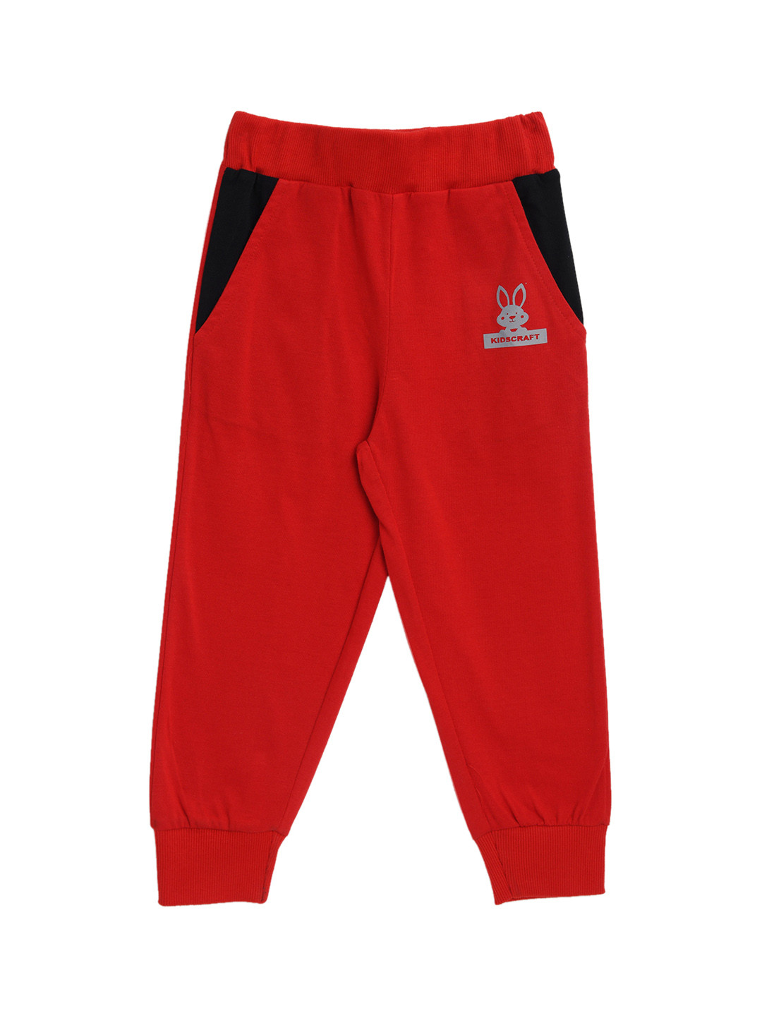 

KIDSCRAFT Boys Red Solid Slim-Fit Joggers