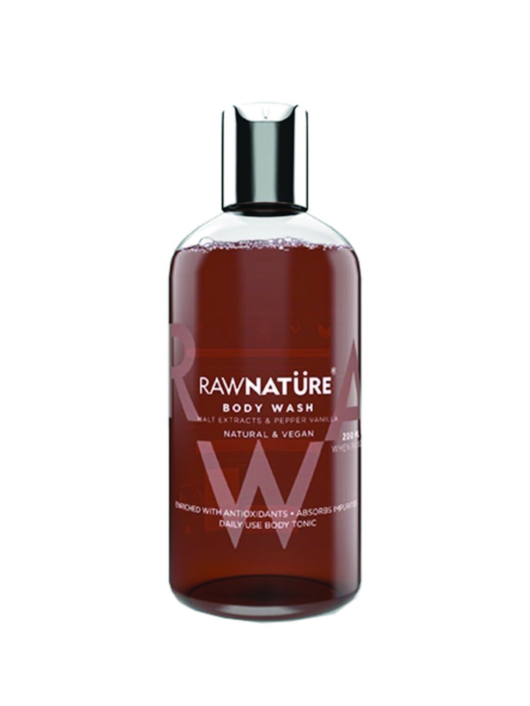 

RAW NATURE Malt Extracts Pepper Vanilla Body Wash 200 ml, Maroon