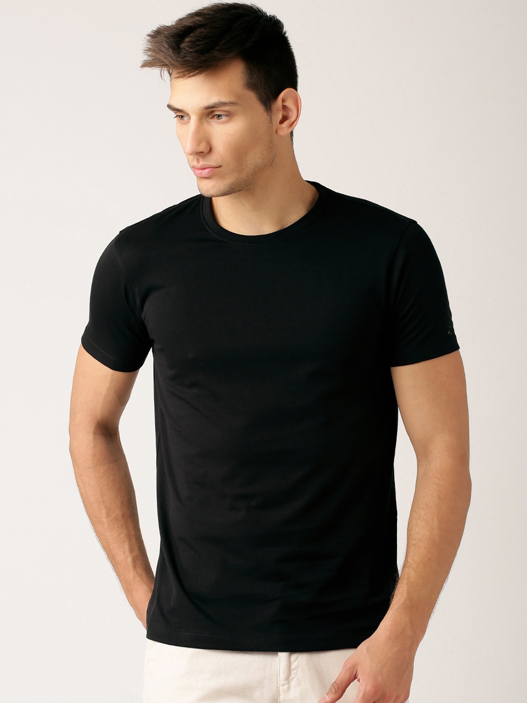 

ETHER Black Pure Cotton T-shirt