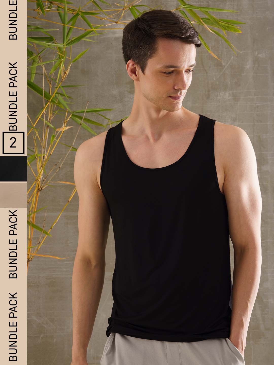

DAMENSCH Men Pack of 2 Bamboo Vest DAM-VEST-NBL-BZ-PACK-2-MIX, Assorted