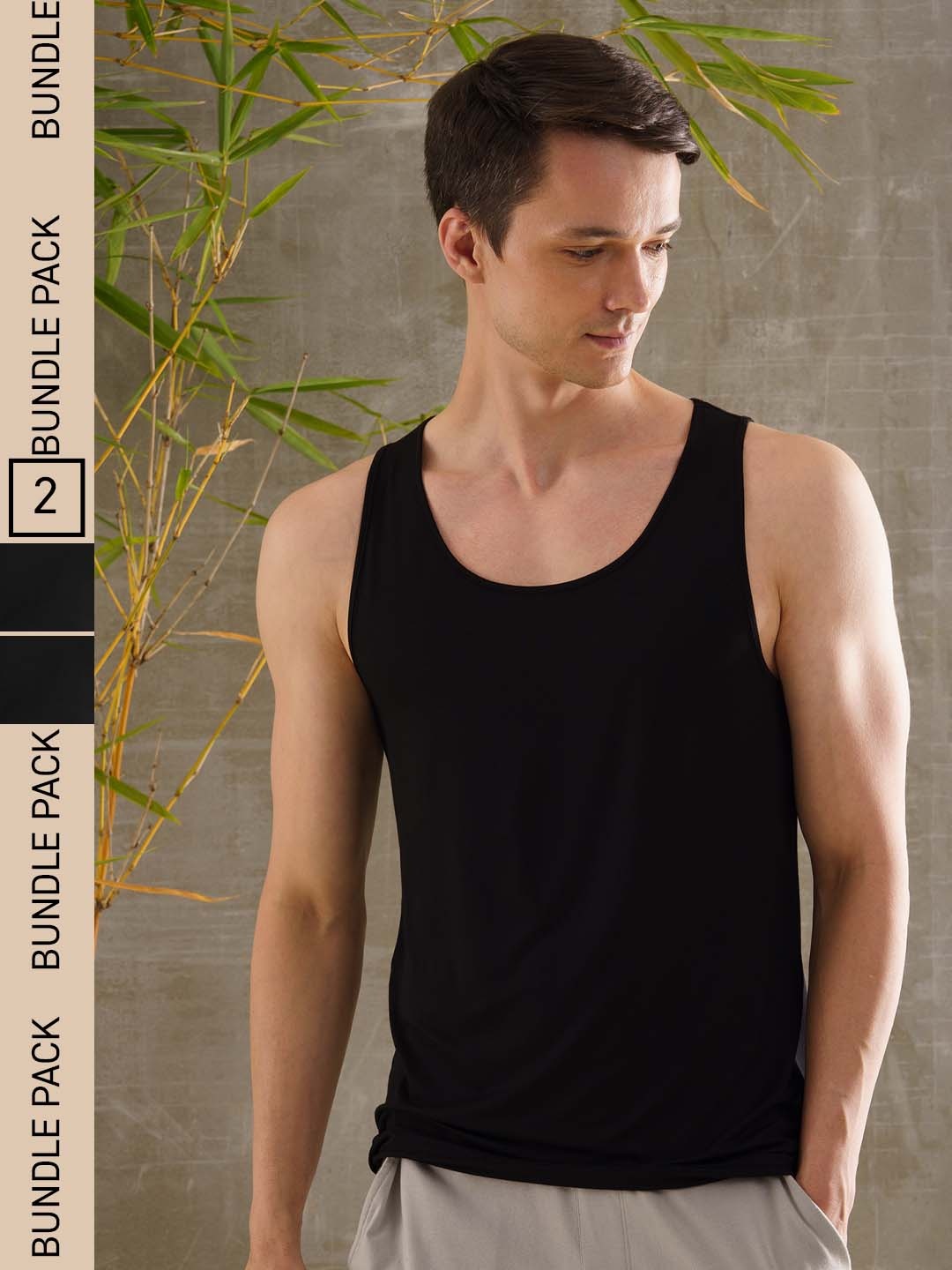 

DAMENSCH Men Pack of 2 Bamboo Vest DAM-VEST-NBL2-PACK-2, Assorted