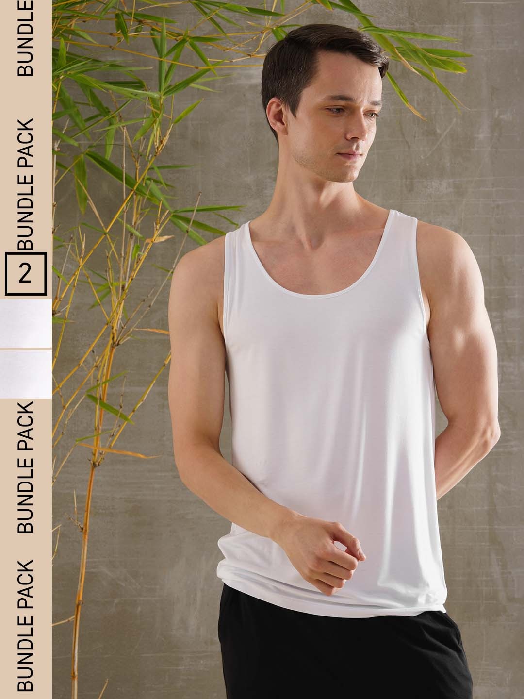 

DAMENSCH Men Pack of 2 Bamboo Vest, Assorted