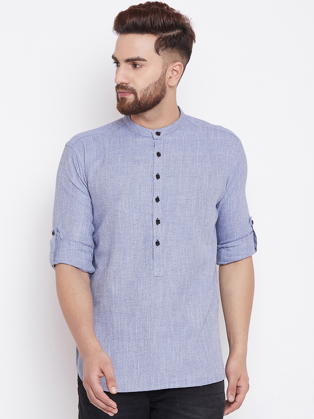 

even Men Blue Solid Straight Kurta