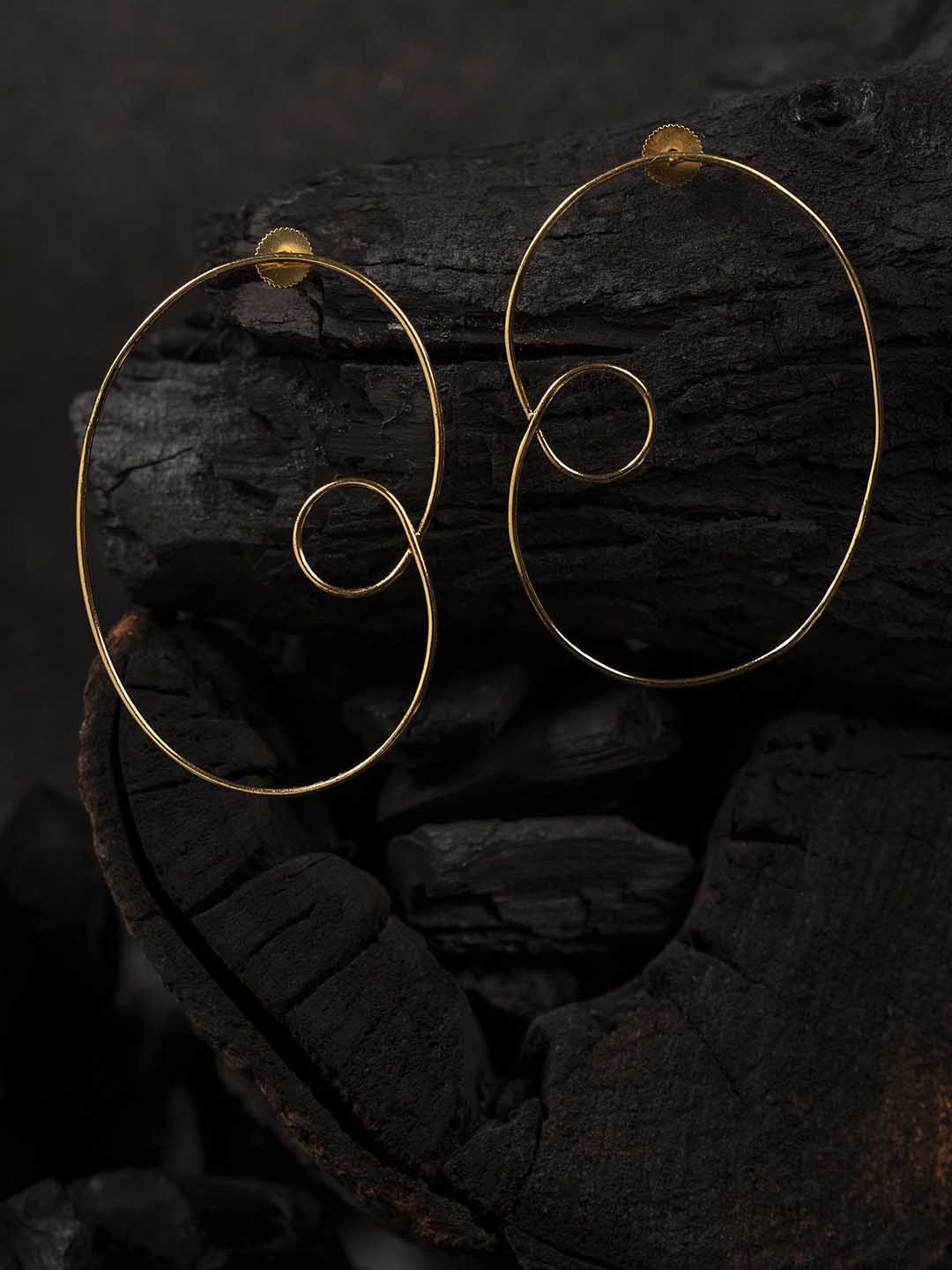 

Shoshaa Gold-Toned Contemporary Studs