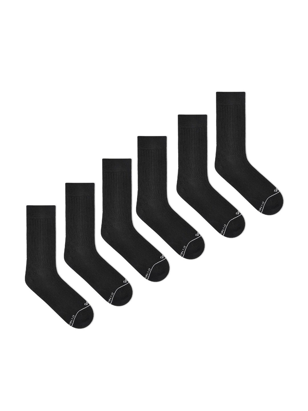 

Dynamocks Unisex Pack Of 6 Black Solid Calf Length Socks