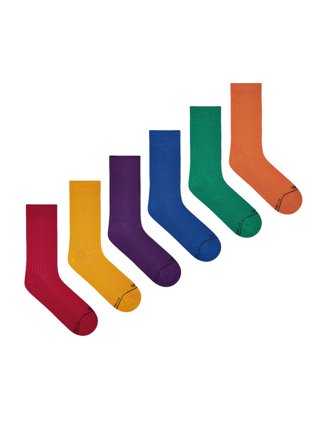 

Dynamocks Unisex Pack Of 6 Solid Calf Length Socks, Red