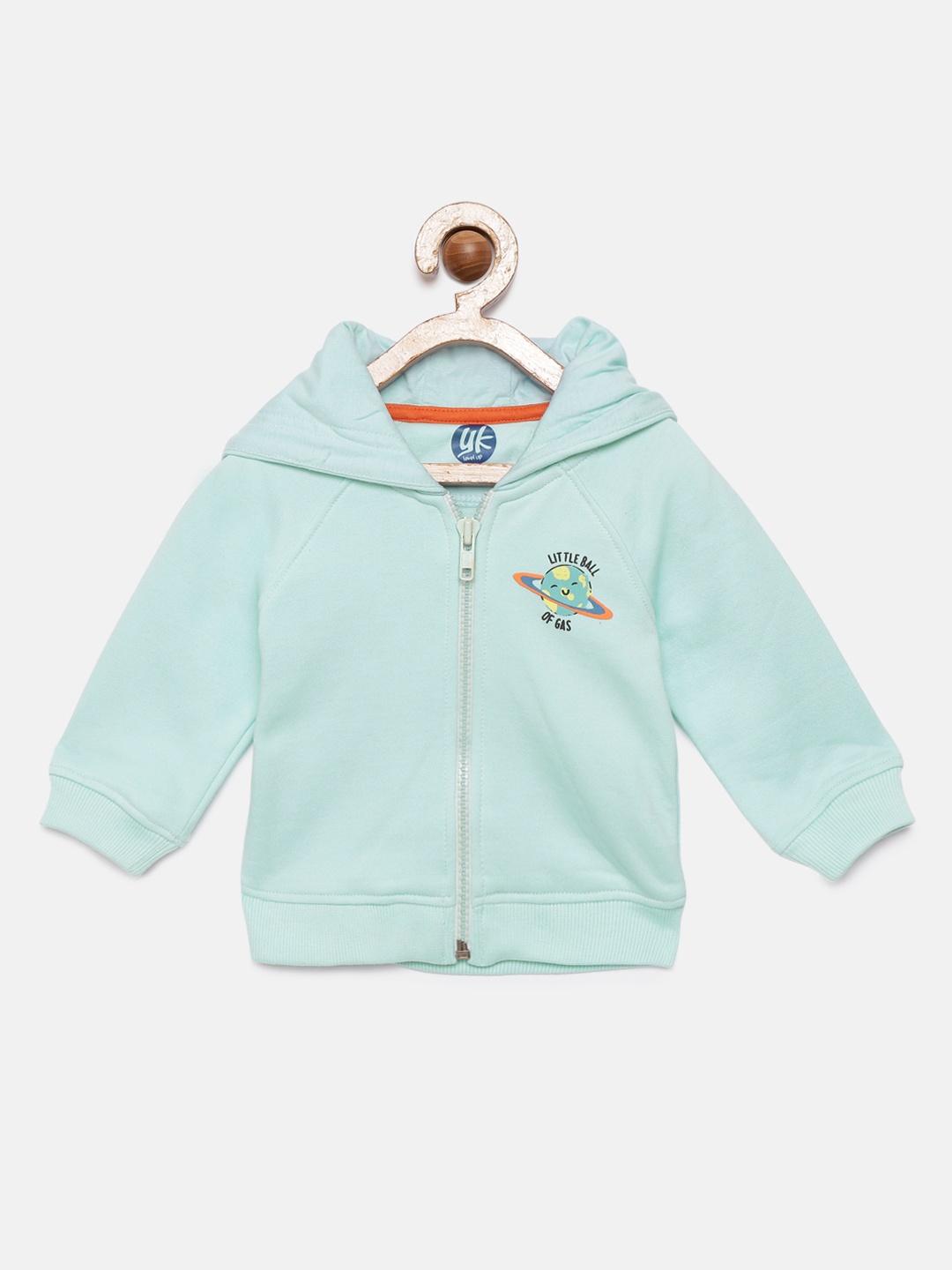 

YK Boys Blue Solid Hooded Sweatshirt