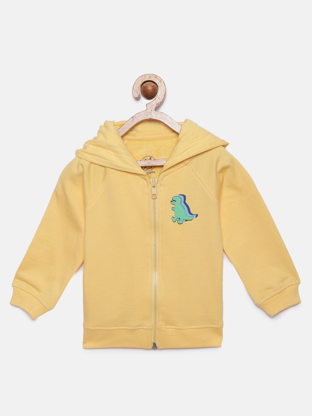 

YK Boys Yellow Printed Hooded Sweatshirt