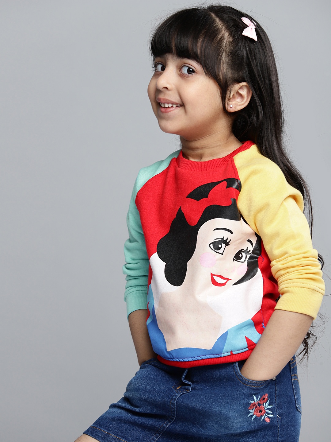 

YK Disney Girls Red & Blue Snow White Print Sweatshirt