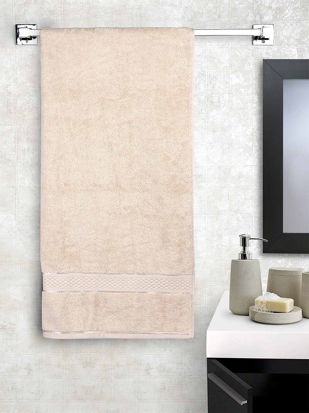 

Trident Unisex Beige Solid 600 GSM Indulgence Bath Towel