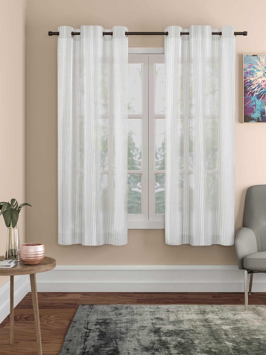 

ROSARA HOME White Set of 2 Window Curtains