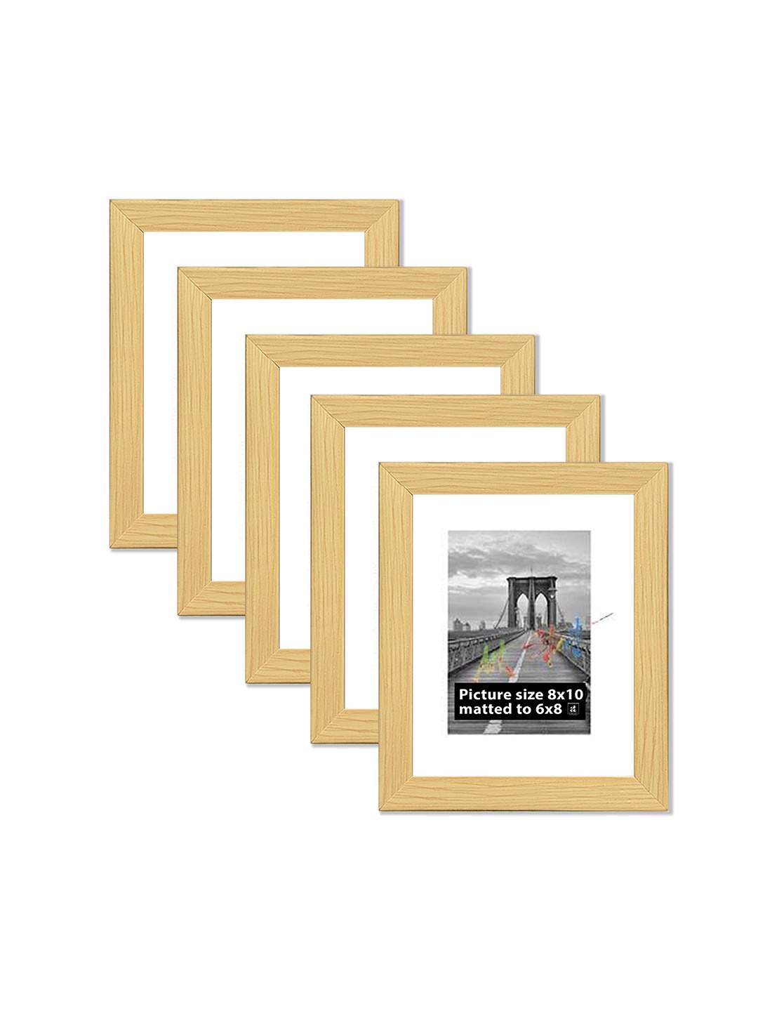 

Art Street Set Of 5 White Solid Individual Wall Photo Frames