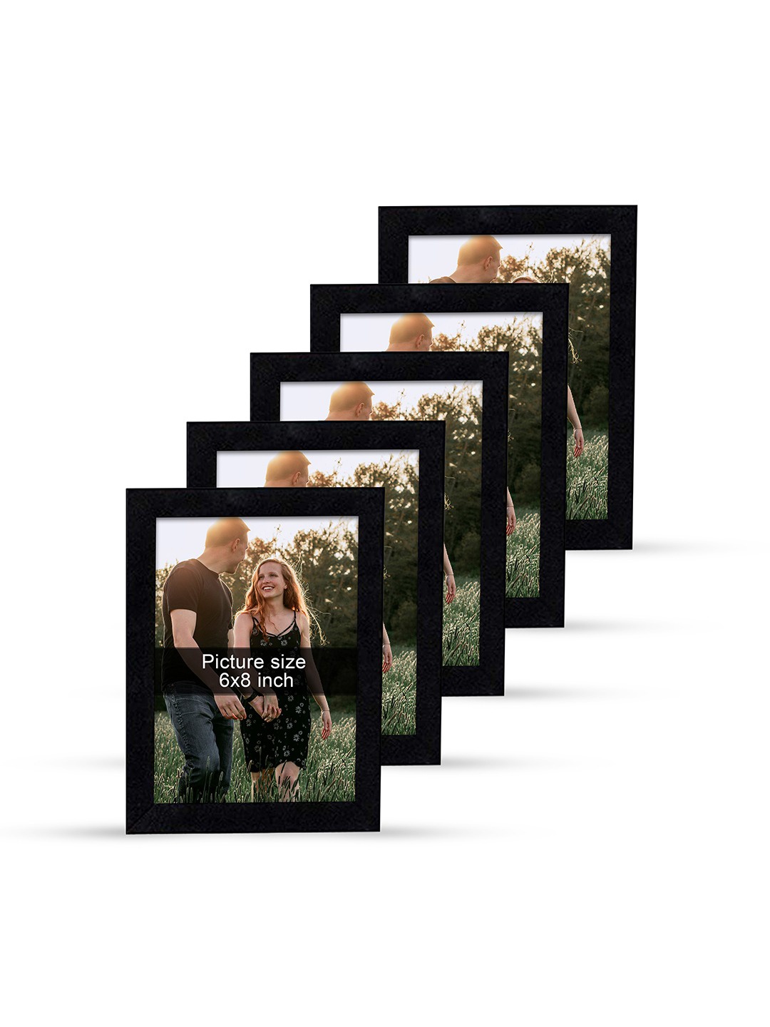 

Art Street Set Of 5 Black Solid Individual Wall Photo Frames