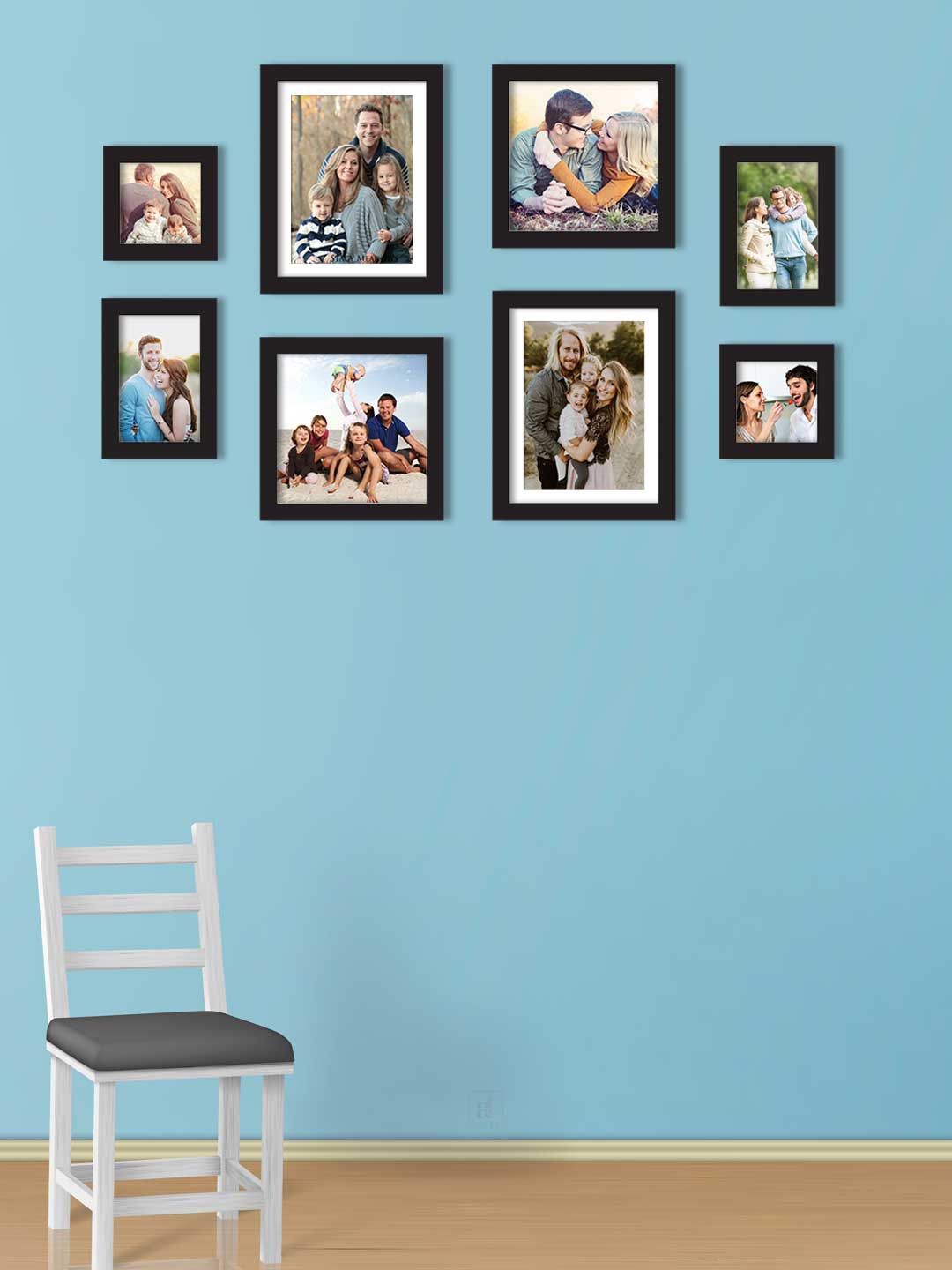 

Art Street Set Of 8 Black Solid Individual Photo Frames