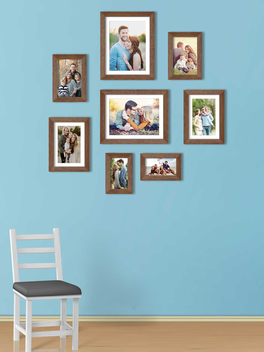 

Art Street Set Of 8 Brown Solid Individual Acrylic Photo Frames