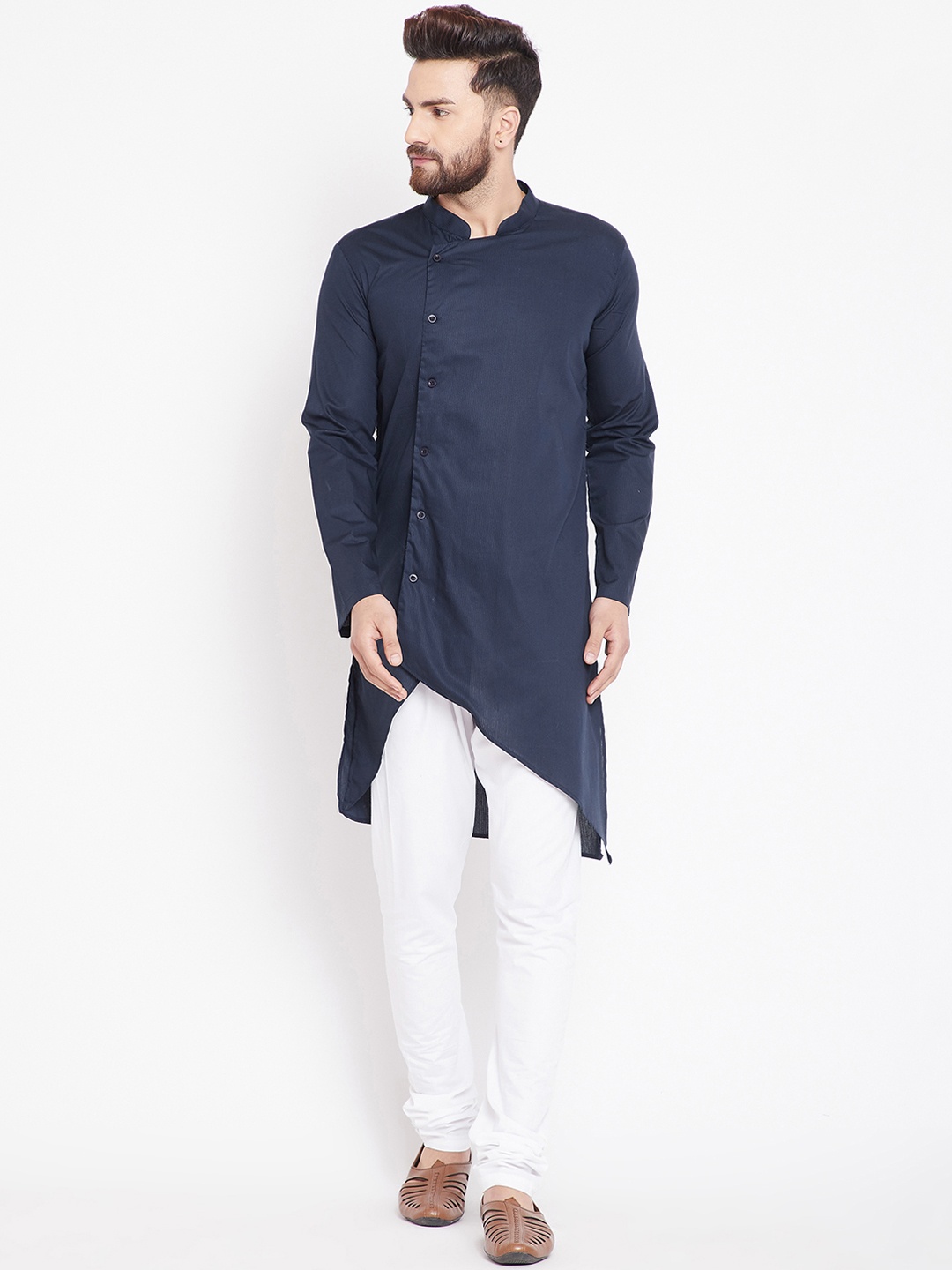 

even Men Blue Solid Straight Kurta