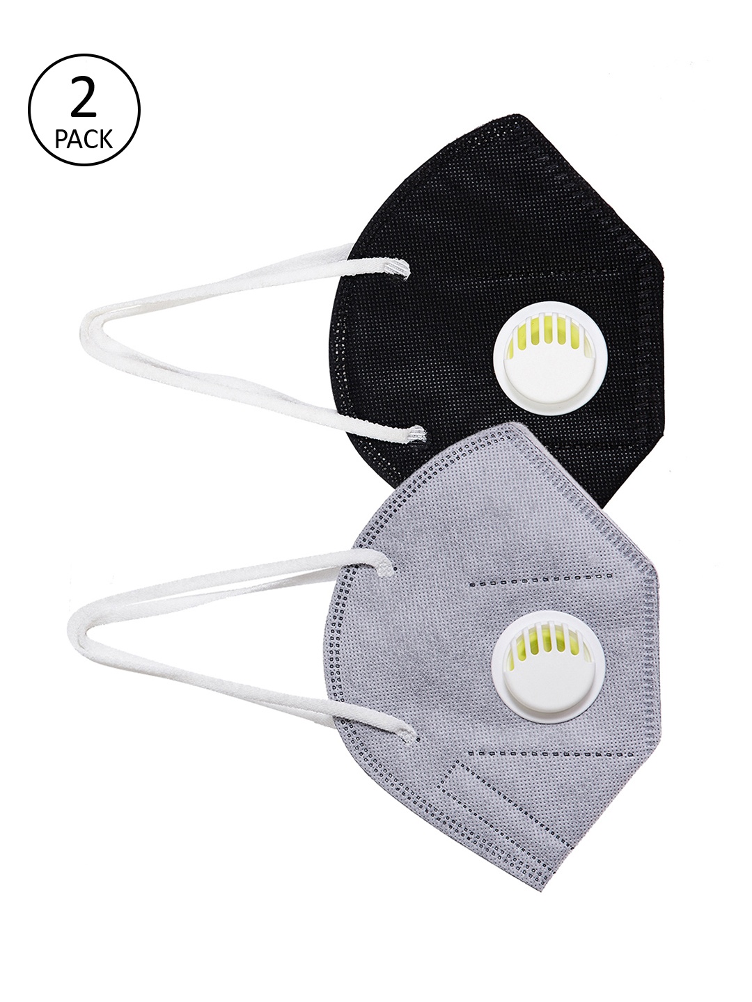 

Priyaasi Adults Pack of 2 Reusable 5-Layers KN95 Masks, Black