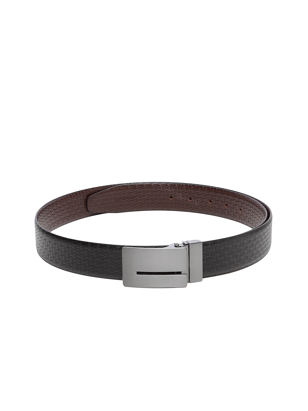 

WELBAWT Men Black & Brown Solid Leather Reversible Belt