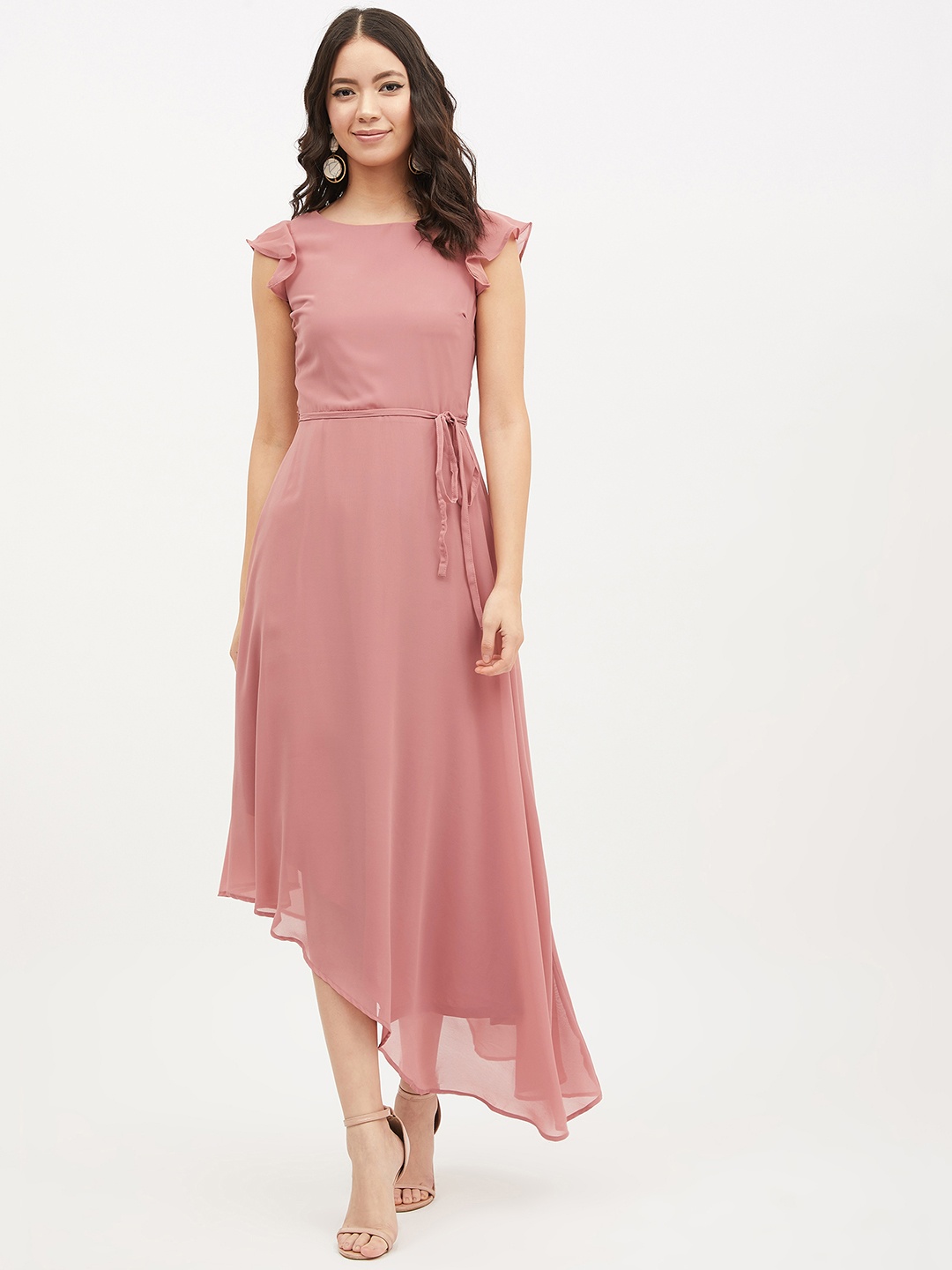 

Harpa Women Pink Solid Maxi Dress