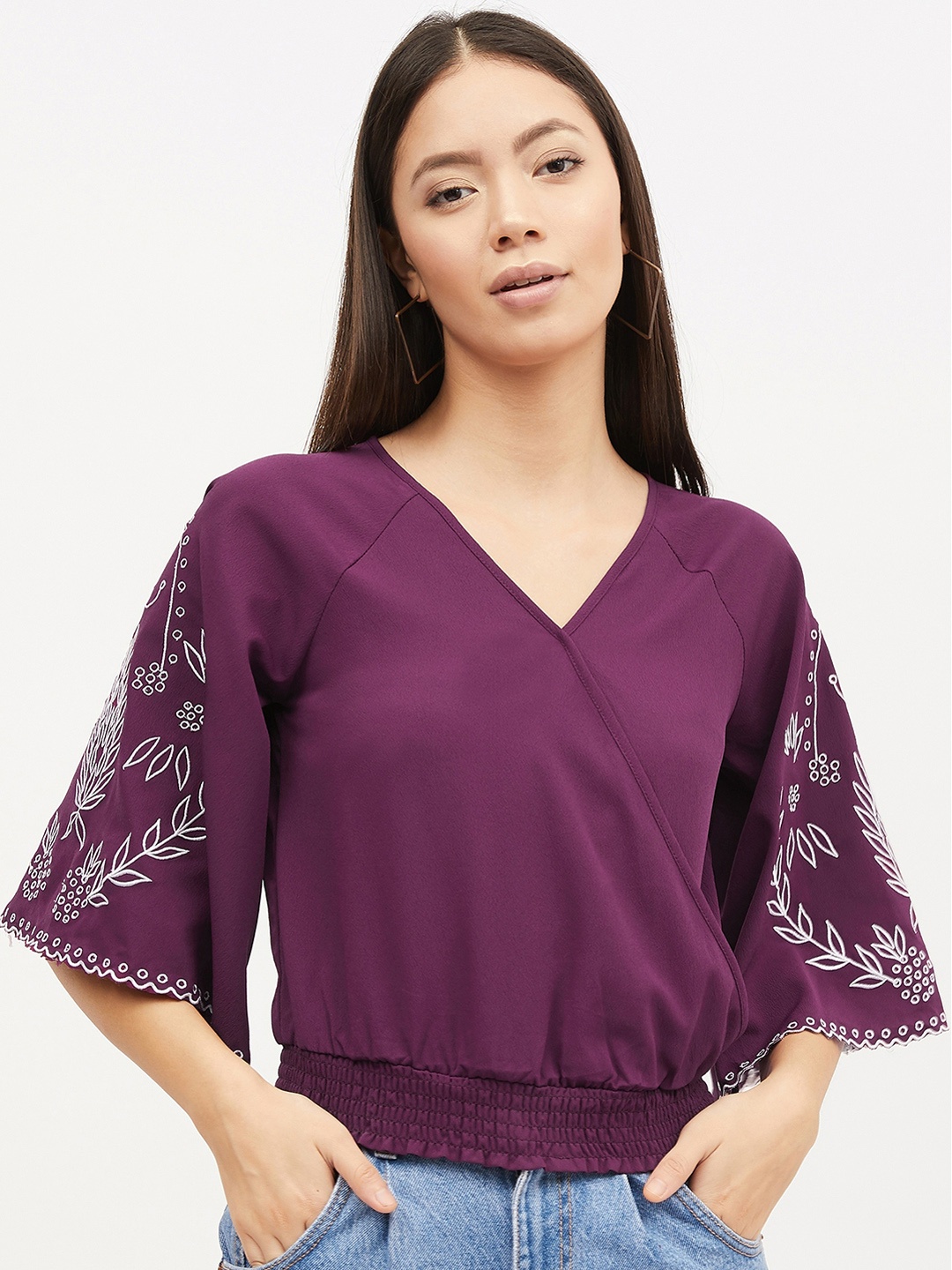 

Harpa Women Purple Floral Printed Top