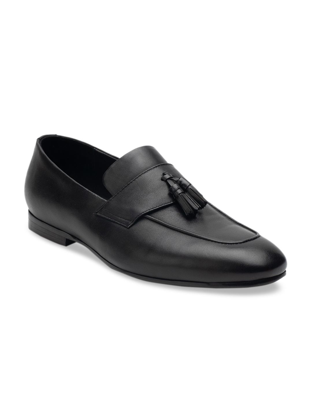 

Heel & Buckle London Men Black Solid Leather Formal Loafers