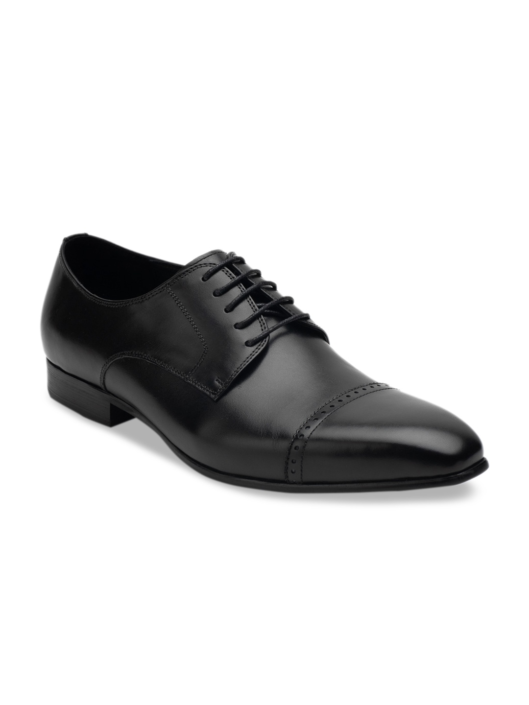 

Heel & Buckle London Men Black Solid Leather Formal Derbys