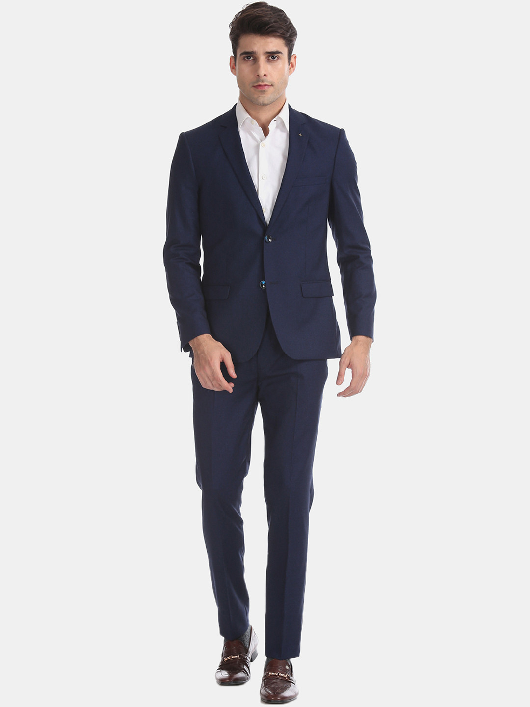 

Arrow Men Blue Solid Single-Breasted Zero Calorie Slim-Fit Formal Suit
