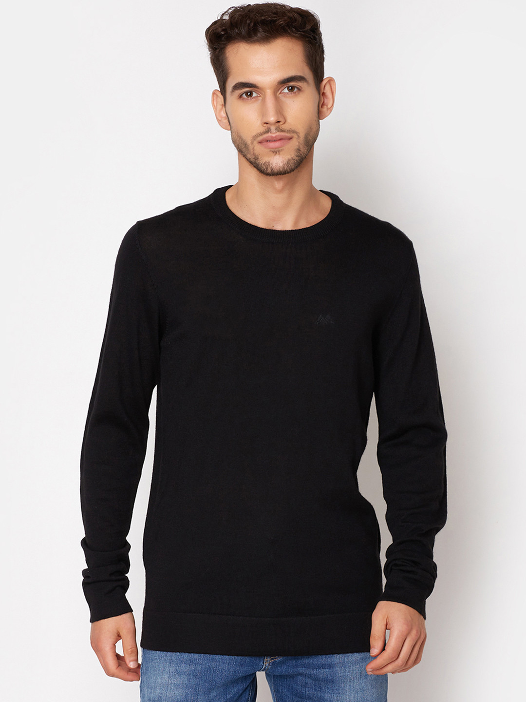 

LINDBERGH Men Black Solid Sweatshirt