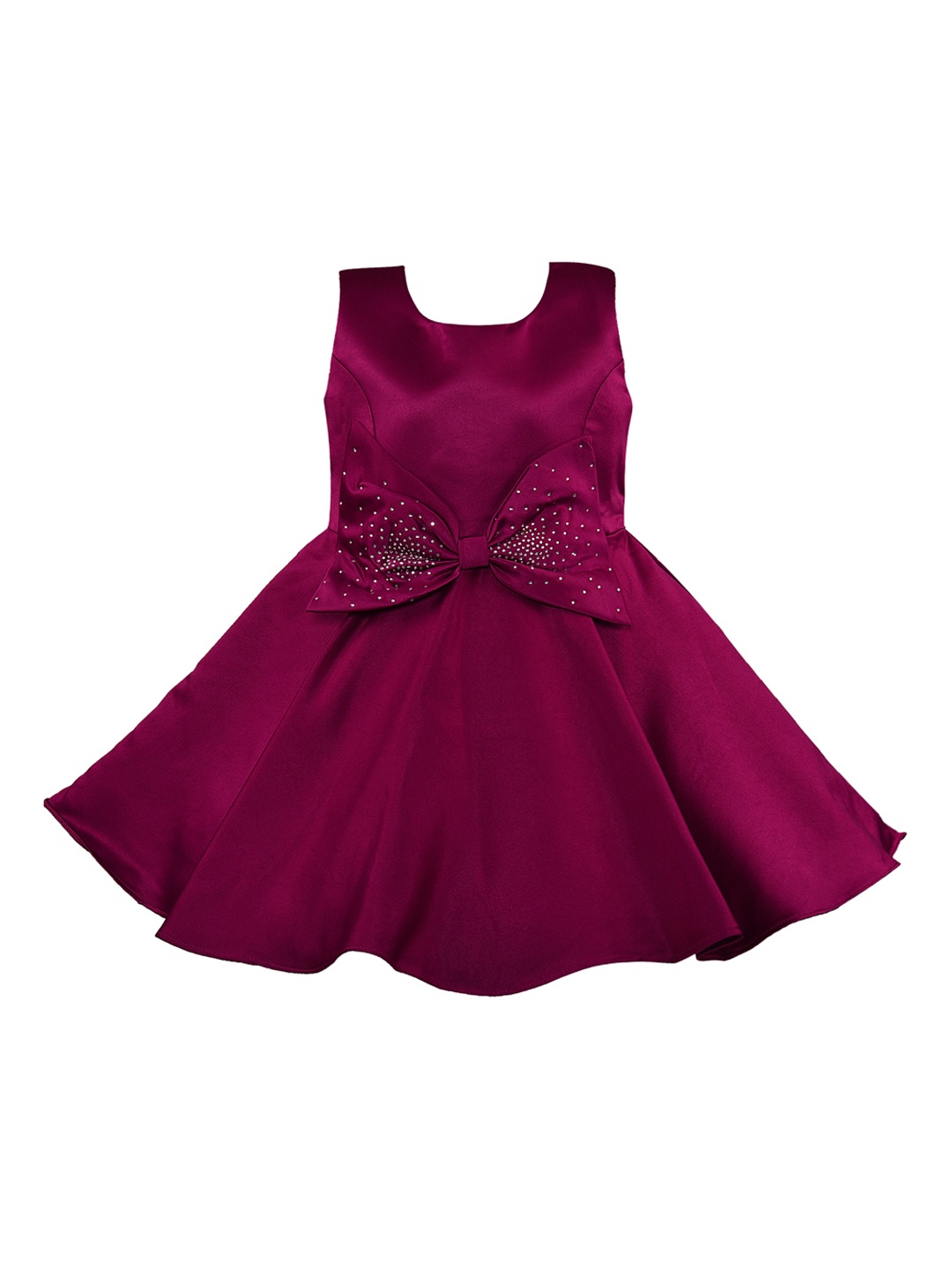 

Wish Karo Girls Maroon Fit and Flare Dress