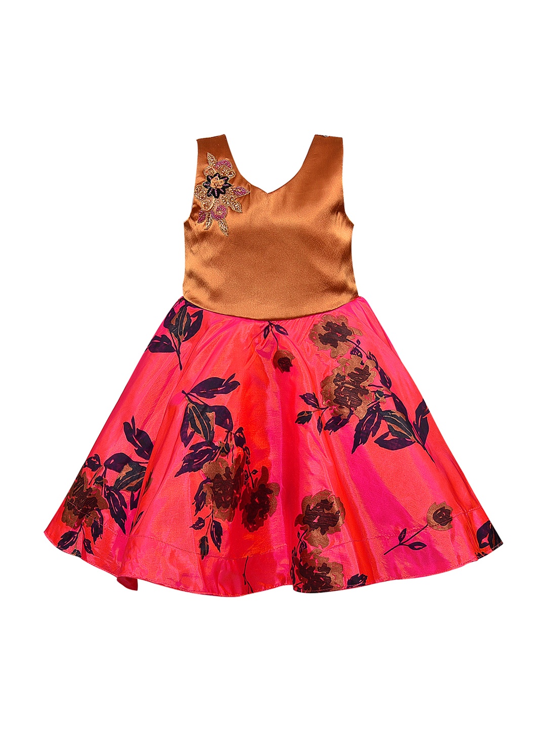 

Wish Karo Girls Navy Blue Printed Fit and Flare Dress