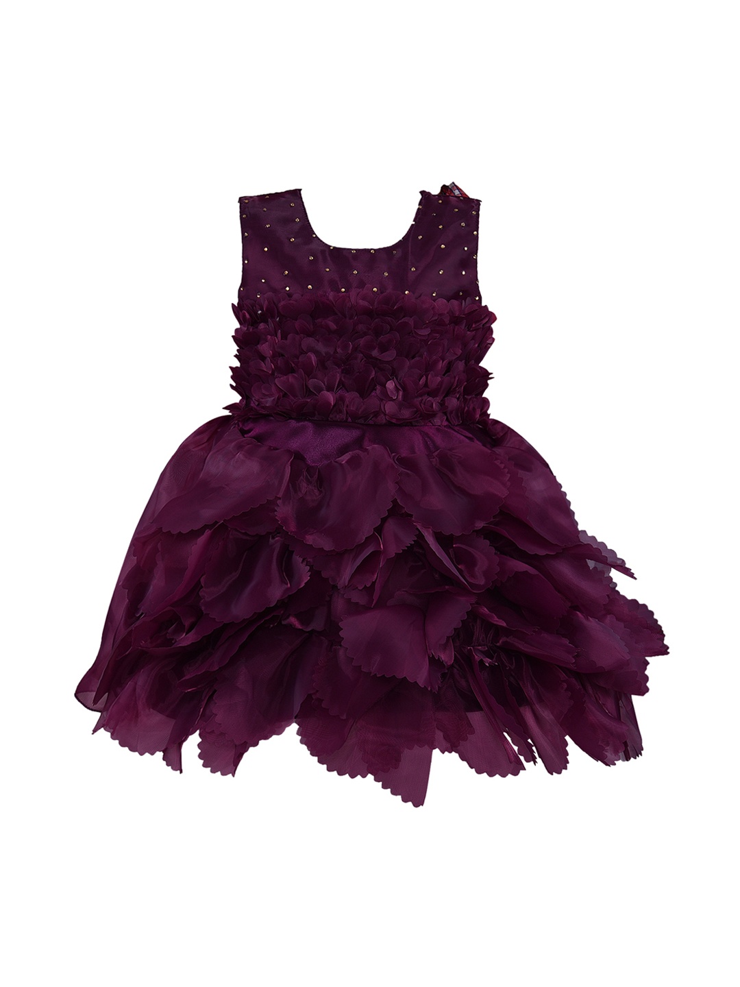 

Wish Karo Girls Purple Embellished Fit and Flare Dress