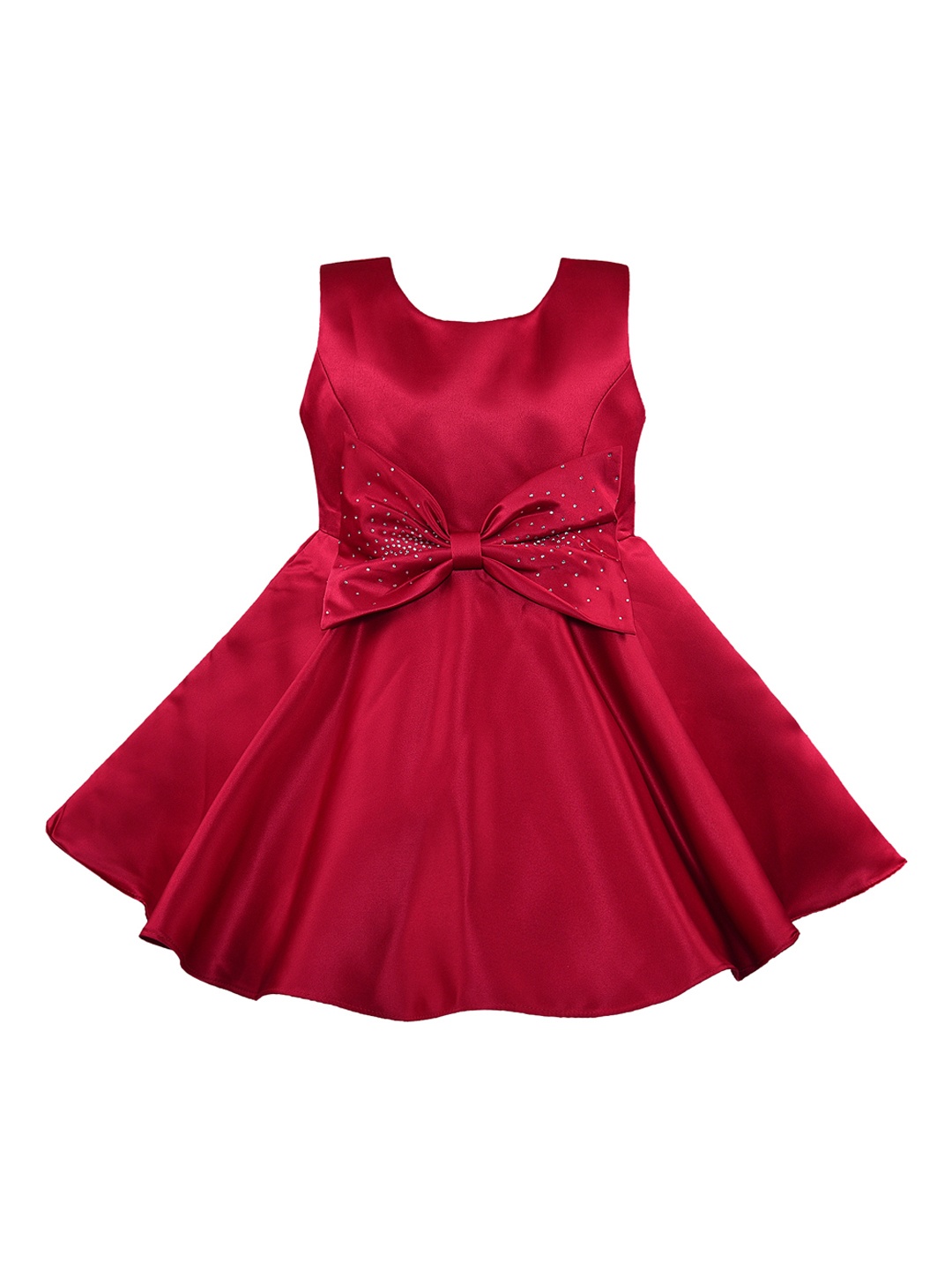 

Wish Karo Girls Red Solid Fit and Flare Dress