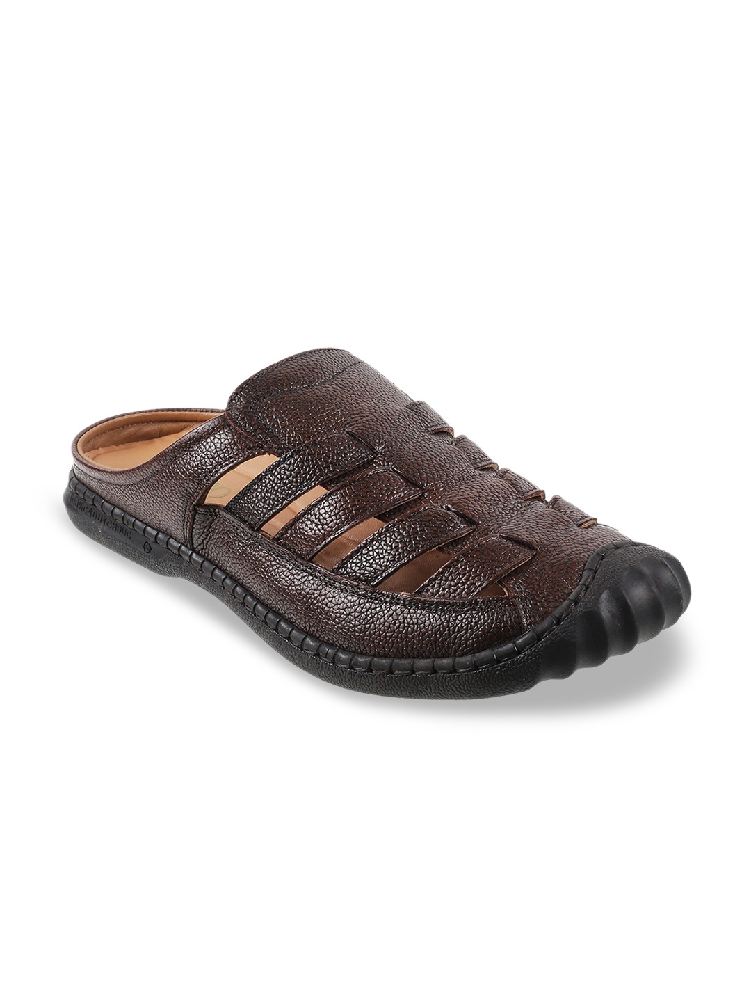 

Metro Men Brown Leather Fisherman Sandals
