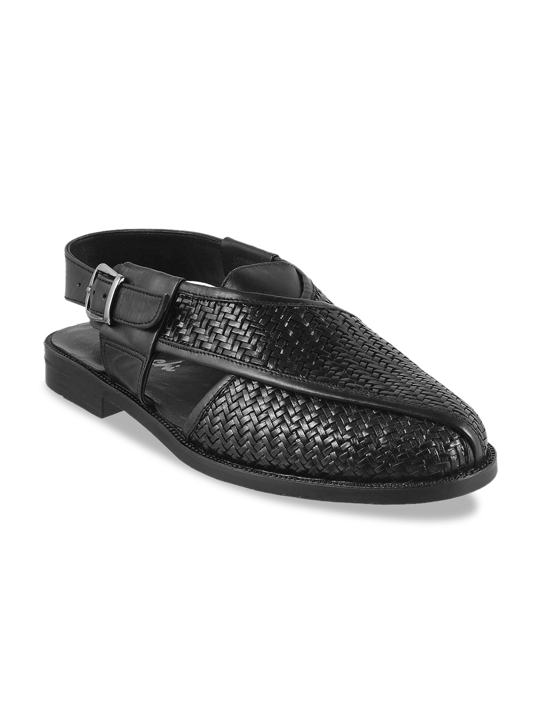 

Metro Men Black Leather Comfort Sandals