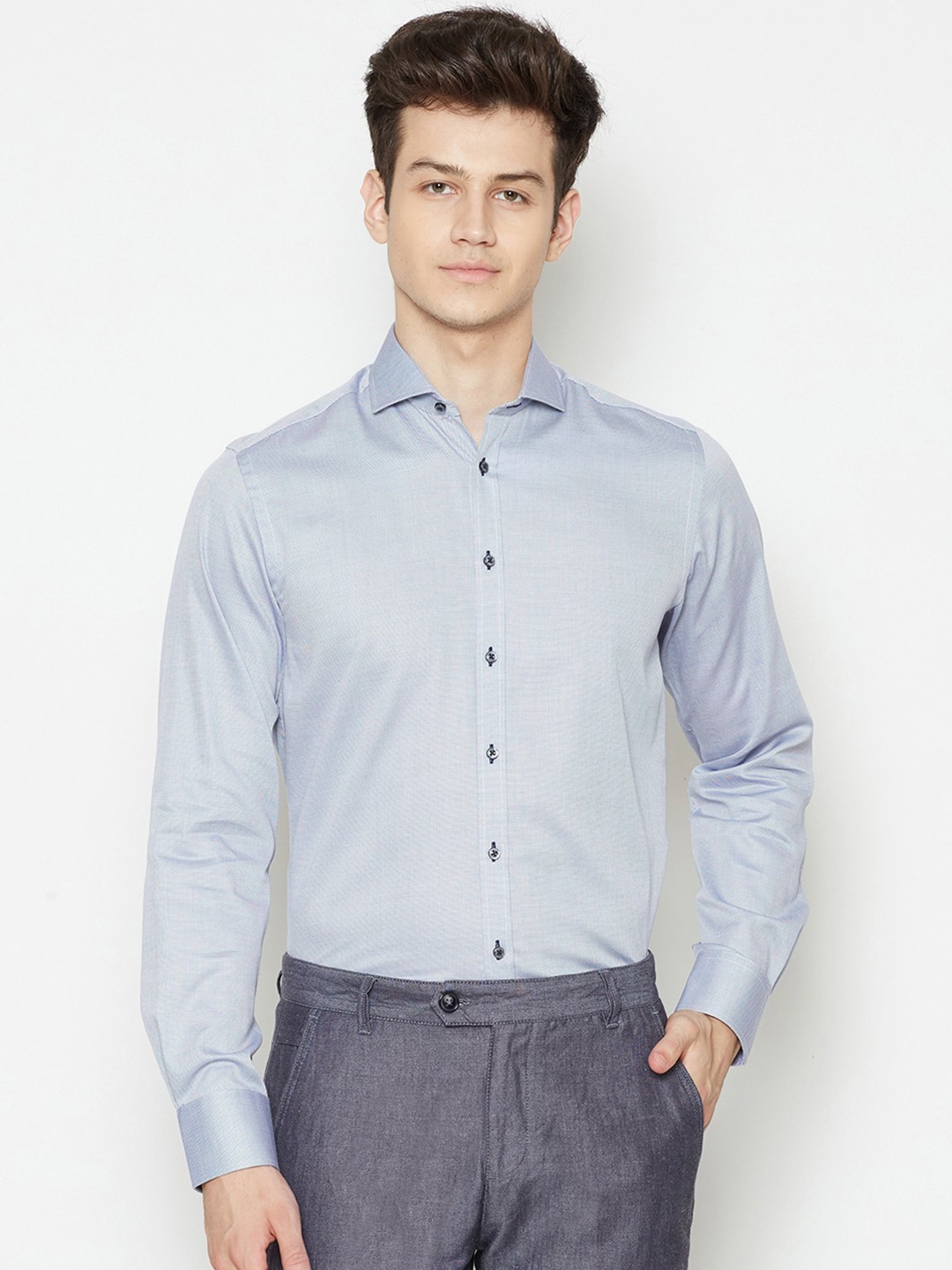

Bruun & Stengade Men Blue Slim Fit Solid Formal Shirt